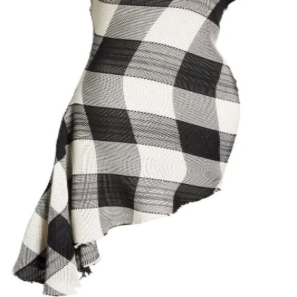 Marques'Almeida Asymmetrical Gingham Sheath Dress - Picture 13 of 13